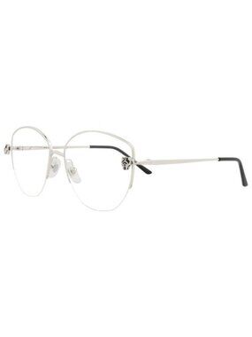 New Cartier Womens Cat Eye Silver Silver Transparent Fashion Designer Eyeglasses